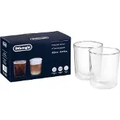 De'Longhi DLSC318 Lot de verres thermiques en verre à double paroi résistant en borosilicate