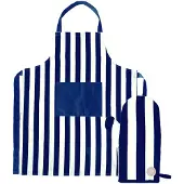 Sagaform Aron schort en ovenwant set Blauw-beige