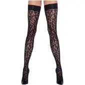 Cottelli Legwear - hold-up kousen - panterprint - zwart - 4