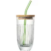 La Rochère Ouessant smoothieglas met deksel en rietje 43 cl Transparant