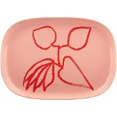 Marimekko Ukonhattu serveerschaal 23x32 cm Salmon red-tomato red