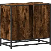 vidaXL Wastafelkast 65x33x60 cm bewerkt hout gerookt eikenkleurig