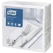 Tork tissue servet 39x39cm 2-laags 1/8-vouw wit 12x150
