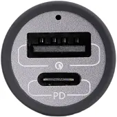 Akyga AK-CH-26 USB-oplader 100 W 1x USB-C, 1x USB-A QC 3.0, USB PD 3.0 Grijs Auto, Vrachtwagen GaN, Snellader
