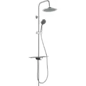 Schutte Aquastar Douchesysteem - Regendouche - Geïntegreerd Planchet Met Push-Button Omsteller - Chroom & Antraciet