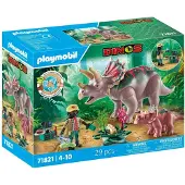 Playmobil Dinos 71821 Tricératops avec bébé et explorateur