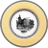 Villeroy & Boch 6x Villeroy & Boch Audun Chasse, Bord, Geel, Grijs