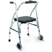 Mobiclinic Compostela - Looprek - Rollator - Looprek met wielen - Lichtgewicht en Inklapbaar - Verstelbaar - 2 wielen - Aluminium - Gewatteerde zitting
