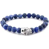 Steel & Barnett Stones Skull Armband - matt navy