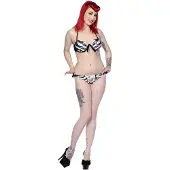 Banned - Black Ribcage Bikinibroekje - S - Zwart