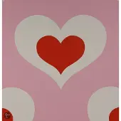 Dutch Wallcoverings Harten Roze/rood/wit