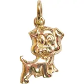 Christian 14 karaats gouden hond hanger