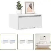 vidaXL Nachtkastjes met LED's 2 st wandgemonteerd wit