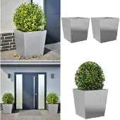 vidaXL Plantenbakken 2 st 50x50x50 cm gegalvaniseerd staal