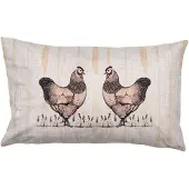 Clayre & Eef Kussenhoes 30x50 cm Beige Polyester Kippen