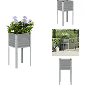 vidaXL Plantenbak 45x45x88 cm staal grijs