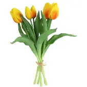 Countryfield Kunstboeket Tulpen - Kunstbloem Geel en Oranje - 5 Stuks