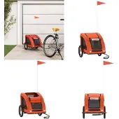 vidaXL Hondenfietstrailer oxford stof en ijzer oranje
