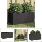 vidaXL Plantenbak 62x30x29 cm staal zwart