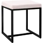 CLP Barci kruk met bekleding en zwart ijzeren frame Stof/creme