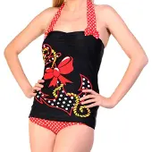 Banned - BIG ANCHOR Badpak - S - Zwart/Rood