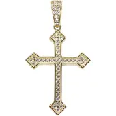 Christian 14 karaat gouden kruis met zirkonias