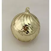 J-Line Kerstbal gedraaid relief glanzend goud 12cm