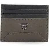 GUESS Leren Kaarthouder Torino Card Holder Dark Brown Donkerbruin