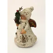 J-Line Engel met kersttak en muts 7x10x15cm