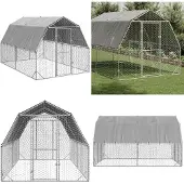 vidaXL Kippenren met dak 2,5x4x2,25 m gegalvaniseerd staal