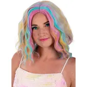 Partyxplosion Pruik Alicia - half lang pastel