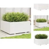 vidaXL Plantenbak 100x100x49,5 cm massief grenenhout wit