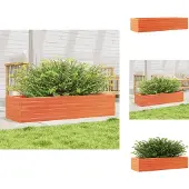vidaXL Plantenbak 110x40x23 cm massief grenenhout wasbruin