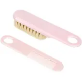 Canpol Babies babyborstel en kam met zachte, natuurlijke haren, 0m+ Roze