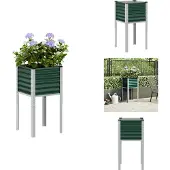 vidaXL Plantenbak Groen 45x45x88 cm Staal