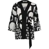 Gaudi - Printed georgette kimono jacket 45016 Black - Maat : 44/M