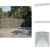 vidaXL Gabion met deksel, 900x100x100 cm, verzinkt staal