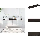 vidaXL Wastafelblad 180x50x(2-6) cm behandeld massief hout donkerbruin