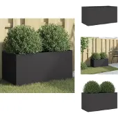 vidaXL Plantenbak 62x30x29 cm staal zwart