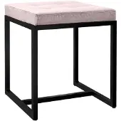 CLP Barci kruk met bekleding en zwart ijzeren frame Fluweel/licht grijs