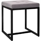 CLP Barci kruk met bekleding en zwart ijzeren frame Stof/grijs