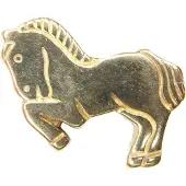 Christian Gouden plat paard hanger
