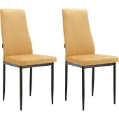 Notio Living Kelly-Eetkamerstoel - Set van 2 - Mosterd Fluweel