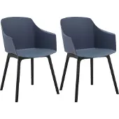 Loft 24 Bora-Armstoel - Blauw - Set van 2