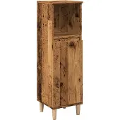 vidaXL Badkamerkast 30x30x100 cm bewerkt hout oud houtkleurig