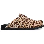 Manfield Leopard clogs met ponyhair | Maat 38