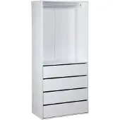 Sweeek Kleerkastmodule met 4 laden en 1 kleerkast, wit, gelamineerde panelen