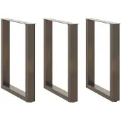 vidaXL Eettafelpoten 3 st U-vormig 70x(72-73) cm staal naturel