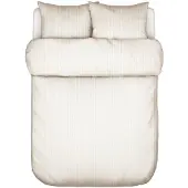 Marc O'Polo Dekbedovertrek Classic Fine Stripe Dark Sand Katoen-240 x 200 / 220 cm | Lits-Jumeaux