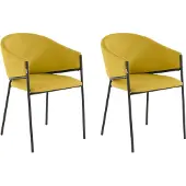 Notio Living Martha-Eetkamerstoel - Set van 2 - Geel Stof